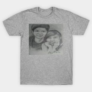 Boy and Girl Pencil Drawing T-Shirt